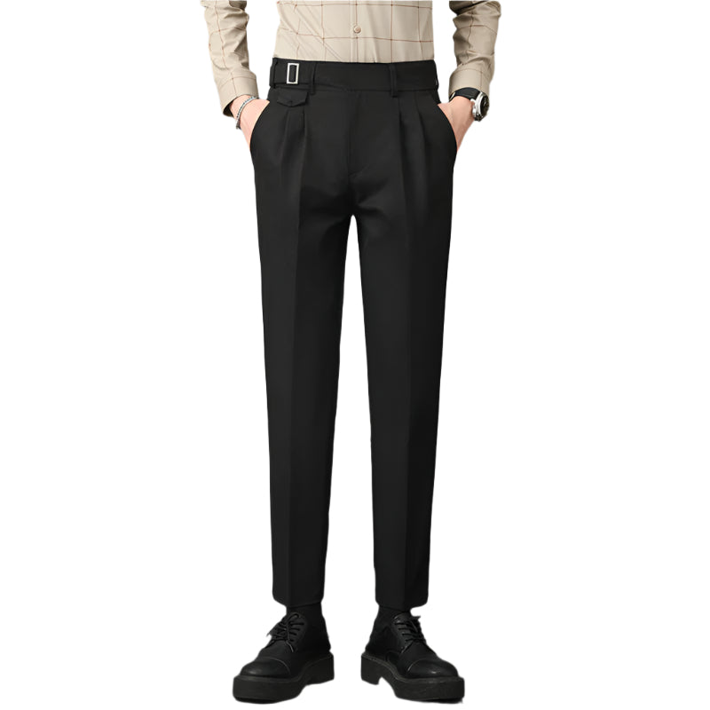 Heren modieuze zakelijke casual formele broeken micro-elasticiteit midden taille herenbroeken slim fit heren casual broeken