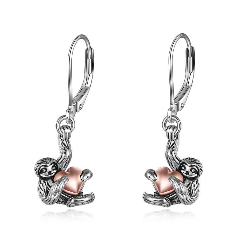 Luiaard Leverback Dangle Drop Oorbellen Sieraden in Geelgoud Verguld Sterling Zilver