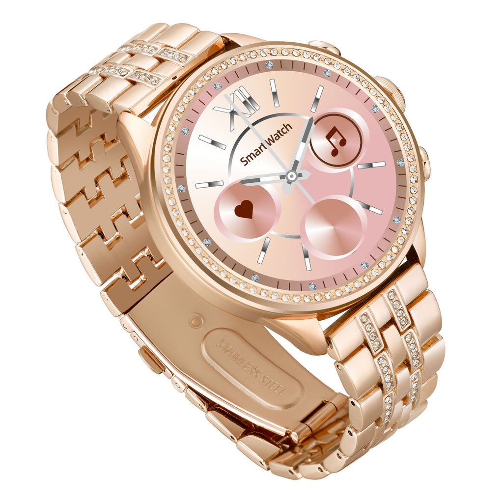 Orologio intelligente alla moda da donna, orologio con chiamata Bluetooth, monitoraggio della frequenza cardiaca, telefono intelligente con tutte le notifiche