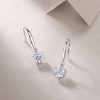 Jumping Wind Inlaid Moissanite Silver Earrings Luxury Fashion Diamond Earrings