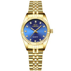 Chenxi Brand Luxury Women Watch Gold Blue Quartz Wrist Stainless Steel Rhinestone Crafted Casual Waterproof women Watches
