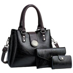 Women's Fashion Simple Large Capacity Shoulder Messenger Handbag Three-piece Set - Acquisti Online