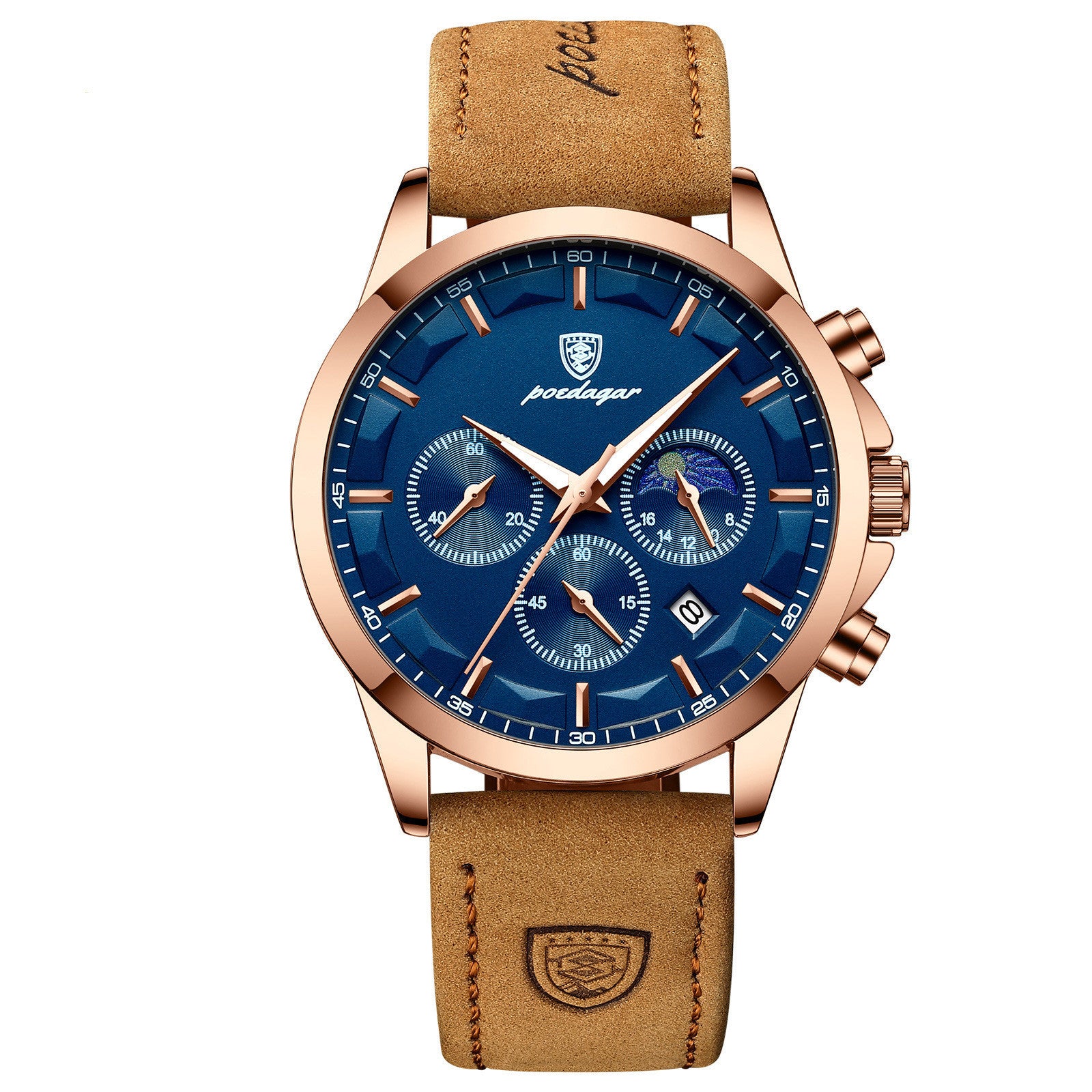 Poedagar Men's Business Casual Watch Waterproof Automatic Quartz Movement Man Fashion Watch - Acquisti Online