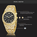 Business Men's Watch Shang Sports With Gold And Diamonds
