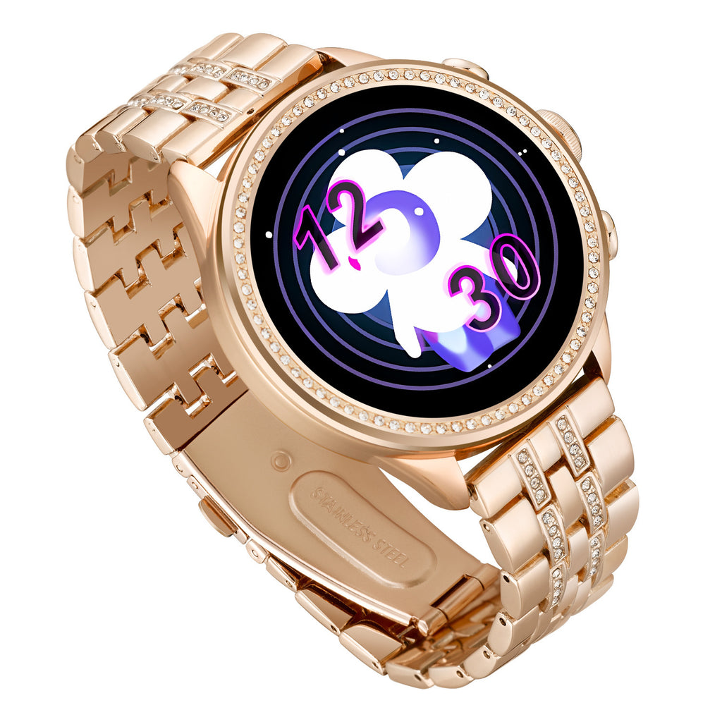 Orologio intelligente alla moda da donna, orologio con chiamata Bluetooth, monitoraggio della frequenza cardiaca, telefono intelligente con tutte le notifiche