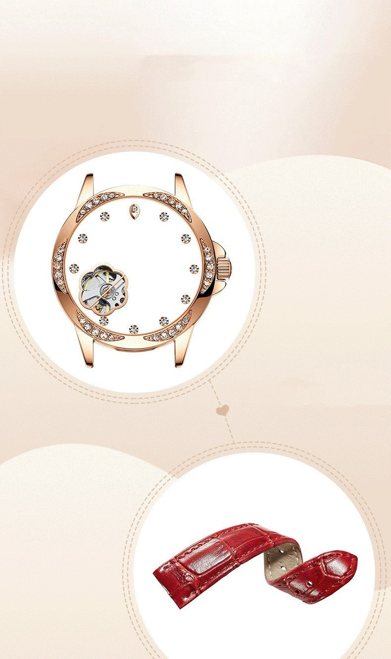 AILANG Women's WristWatch Luxury Watches Waterproof Leather Automatic Mechanical Women Wristwatch