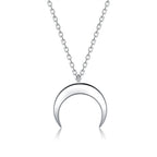 Simple Moon Pendant Sterling Silver Clavicle Chain