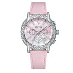 Women's Luxury Rhinstone Crafted Stainless Steel Waterproof Quartz Watch Original Leather Women's Quartz Watch