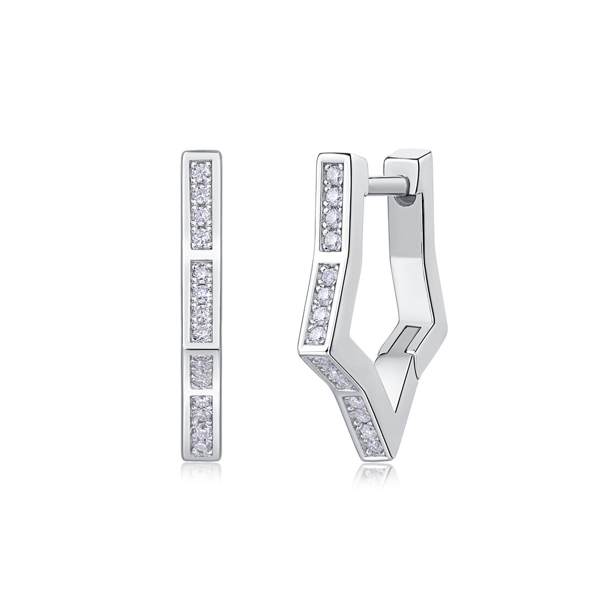 Luxe oorbellen voor dames, gemaakt van 925 sterling zilver met moissanite en diamanten, geometrische stervormige oorringen, heupoorbellen.