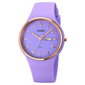 SKMEI Women Quartz Watches Silicone Band Big Dial Waterproof Fashion Casual Simple Quartz Watch Analog Day Date Wrist Watch