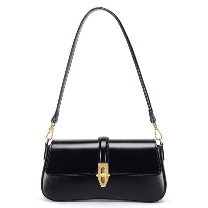 Dames schoudertas originele leren grote capaciteit crossbody tas geavanceerde textuur Wild Baguette oksel damestas