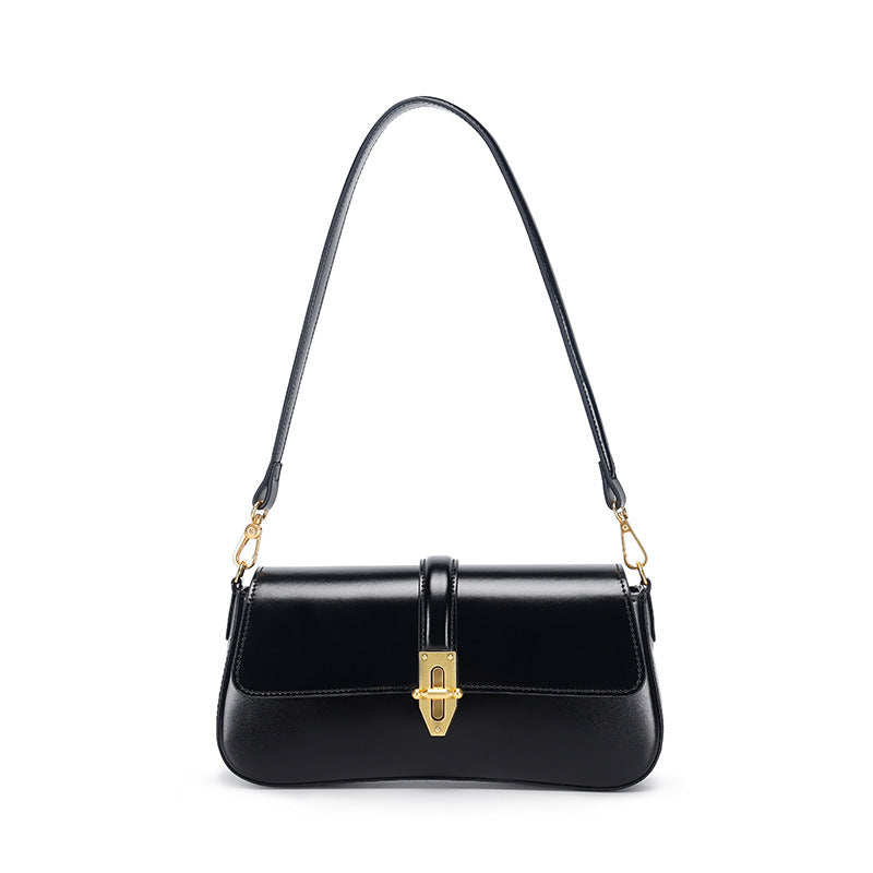 Dames schoudertas originele leren grote capaciteit crossbody tas geavanceerde textuur Wild Baguette oksel damestas