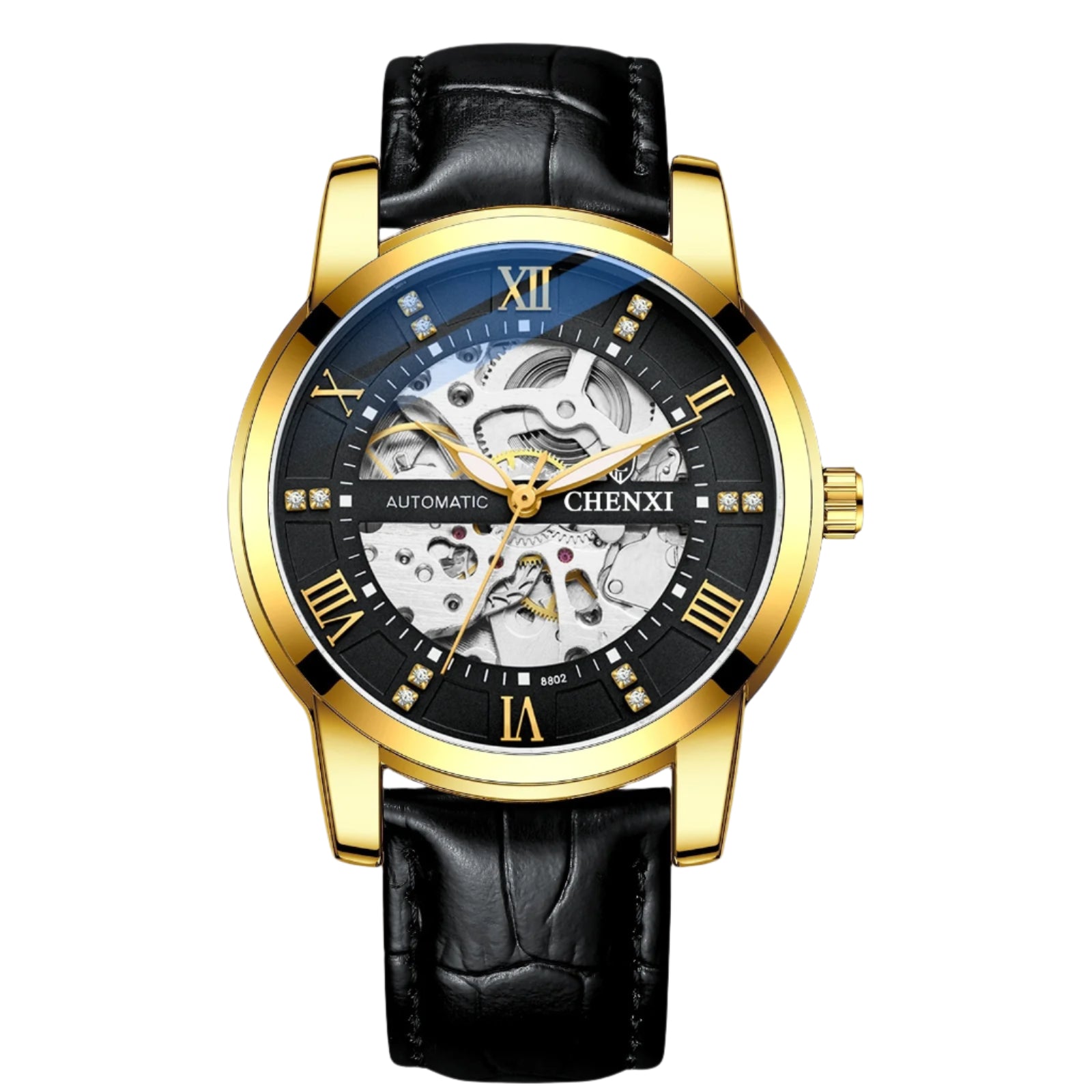 CHENXI 8802 Nuovo orologio automatico di lusso da uomo, impermeabile, orologio meccanico di lusso con tourbillon, orologio da polso con numeri romani.