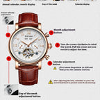 KINYUED Man Business Casual Automatic Tourbillon Leather Band Watch - Acquisti Online