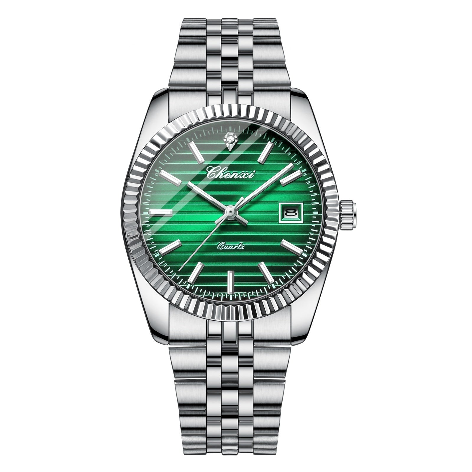Orologio da uomo di lusso Chenxi in acciaio inossidabile, impermeabile, con data luminosa, orologio da uomo al quarzo casual