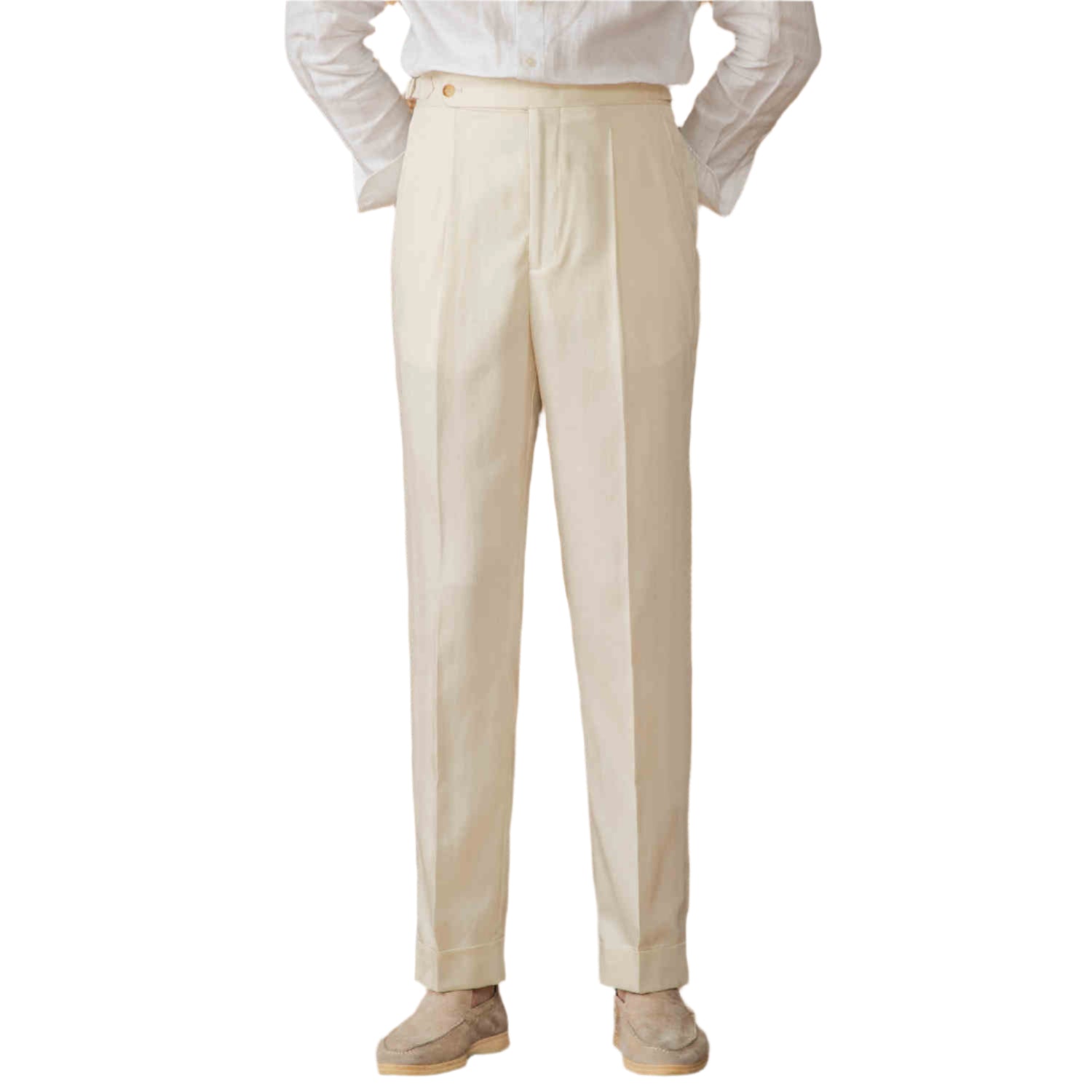 Heren modieuze zakelijke casual formele broek rechte Lyocell Fiber Naples hoge taille rechte pijpen heren casual broek
