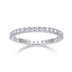 Luxury Fashion Row Diamond Ring Moissanite Silver Ring