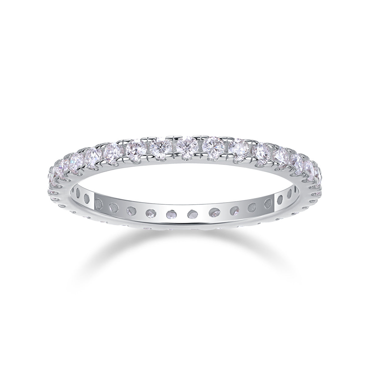 Luxury Fashion Row Diamond Ring Moissanite Silver Ring