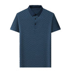 Men's Lapel Polo Shirt Short-Sleeved T-shirt Business Casual Loose Men's Short Sleeve Breathable Ice Silk Seamless Shirt