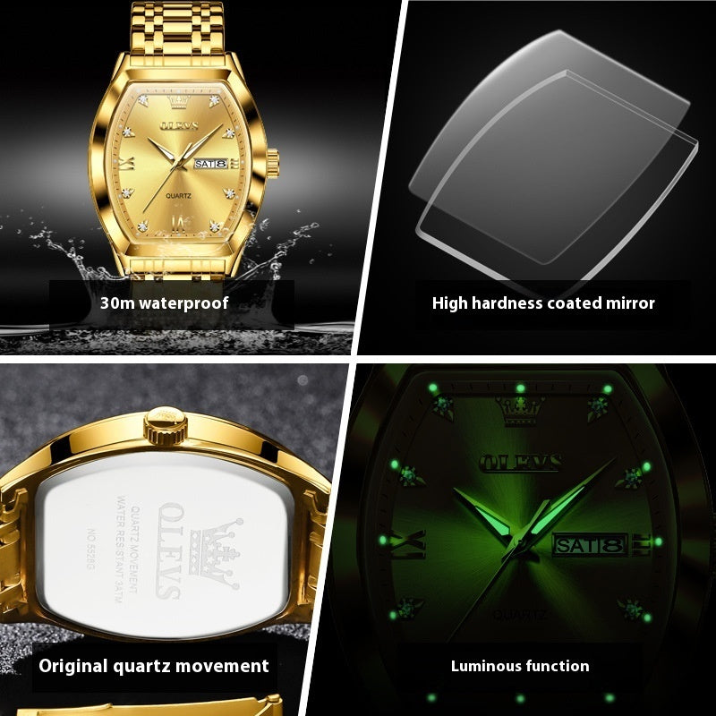 OLEVS TOP Brand Men's Watches Diamond Dial High-end Waterproof Stainless Steel Wrist Watch for Men