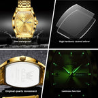 OLEVS TOP Brand Men's Watches Diamond Dial High-end Waterproof Stainless Steel Wrist Watch for Men