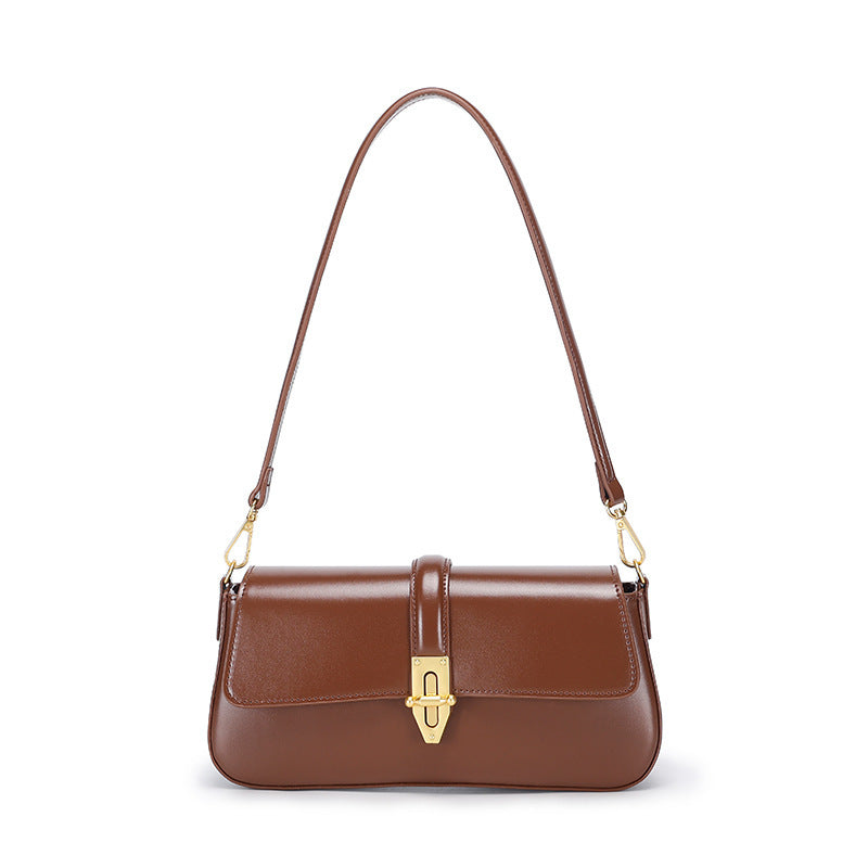 Dames schoudertas originele leren grote capaciteit crossbody tas geavanceerde textuur Wild Baguette oksel damestas
