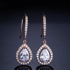 Micro-inlaid AAA Zircon Personality Women's Drop-shaped Ear Hooks