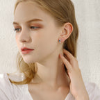 Hypoallergene Keltische maansteen oorbellen van sterling zilver voor vrouwen