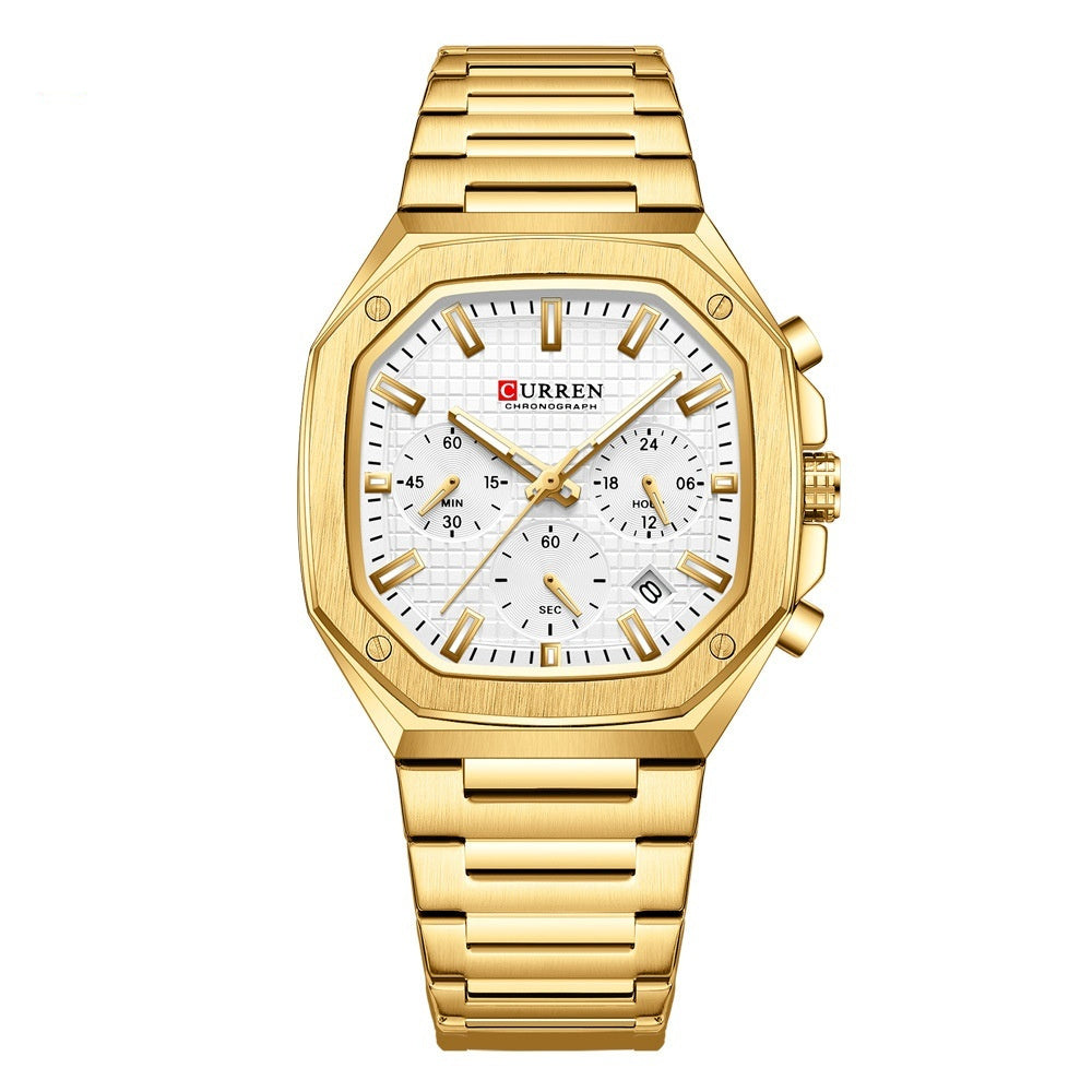 CUREEN Fashion Date Quartz Men Watches Top Brand Luxury Male Clock Chronograph Sport Mens Wrist Watch