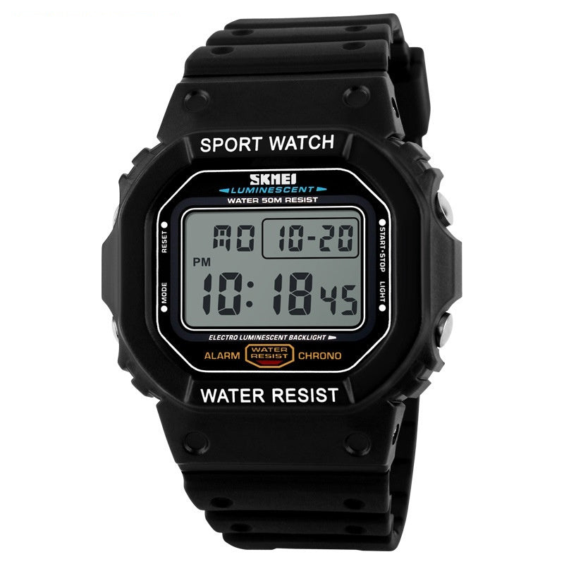 Skmei Chrono Calendar Men's Waterproof Digital Watch Black Background Color
