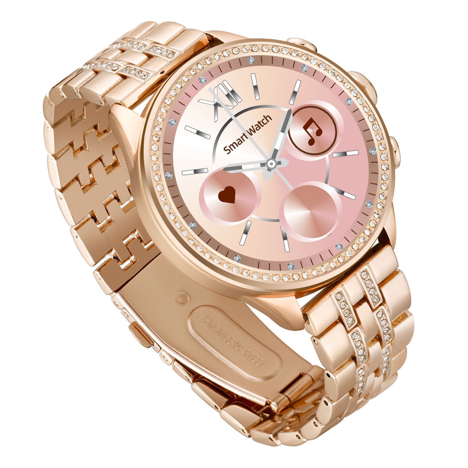 Smartwatch voor dames, Bluetooth-belhorloge, hartslagmeting, slimme resttelefoon, alle meldingen