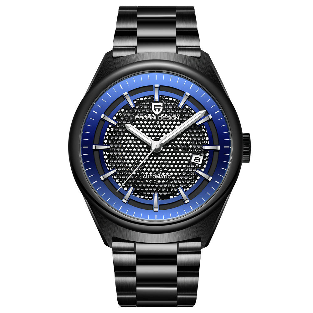 Pagani Design Orologio da uomo casual-elegante, movimento automatico, orologio meccanico, cinturino in acciaio, impermeabile, orologio da uomo alla moda
