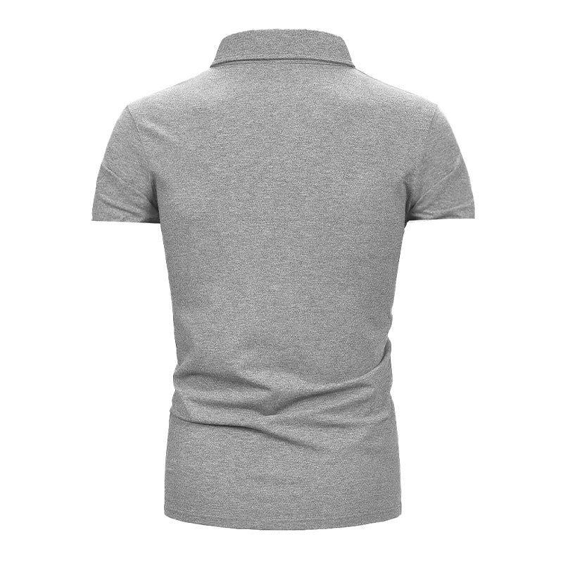 Men's Fashionable Clothing Plaid Short-sleeved Top Men's Solid Color Polo Shirt Checkered Short Sleeved Top T-shirt - Acquisti Online