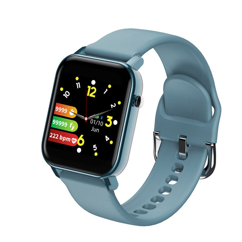 Braccialetto intelligente con schermo quadrato touch screen da 1,4 pollici IPS HD IP68 impermeabile, cardiofrequenzimetro e pressione sanguigna, promemoria intelligente