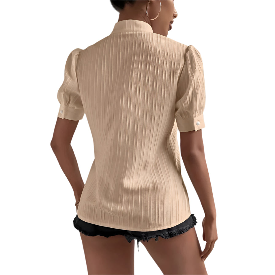 Women's Fashionable Lace Patchwork Stand-up Collar Women's Top Casual Splicing Lantern Sleeve Women's Dress