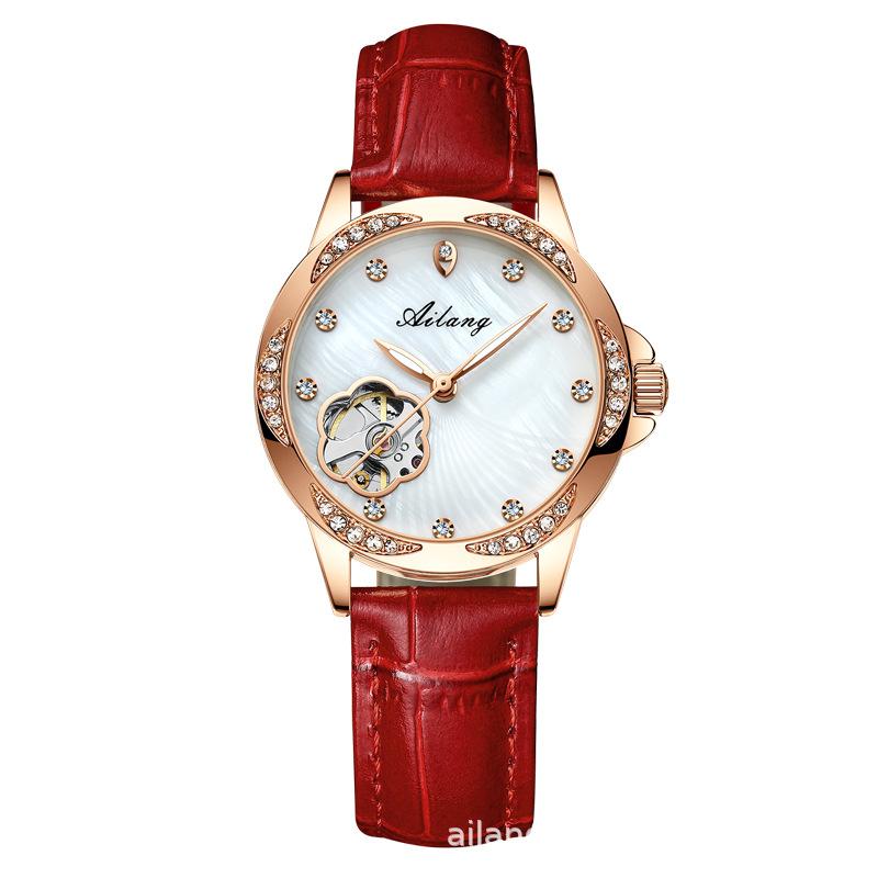 AILANG Women's WristWatch Luxury Watches Waterproof Leather Automatic Mechanical Women Wristwatch