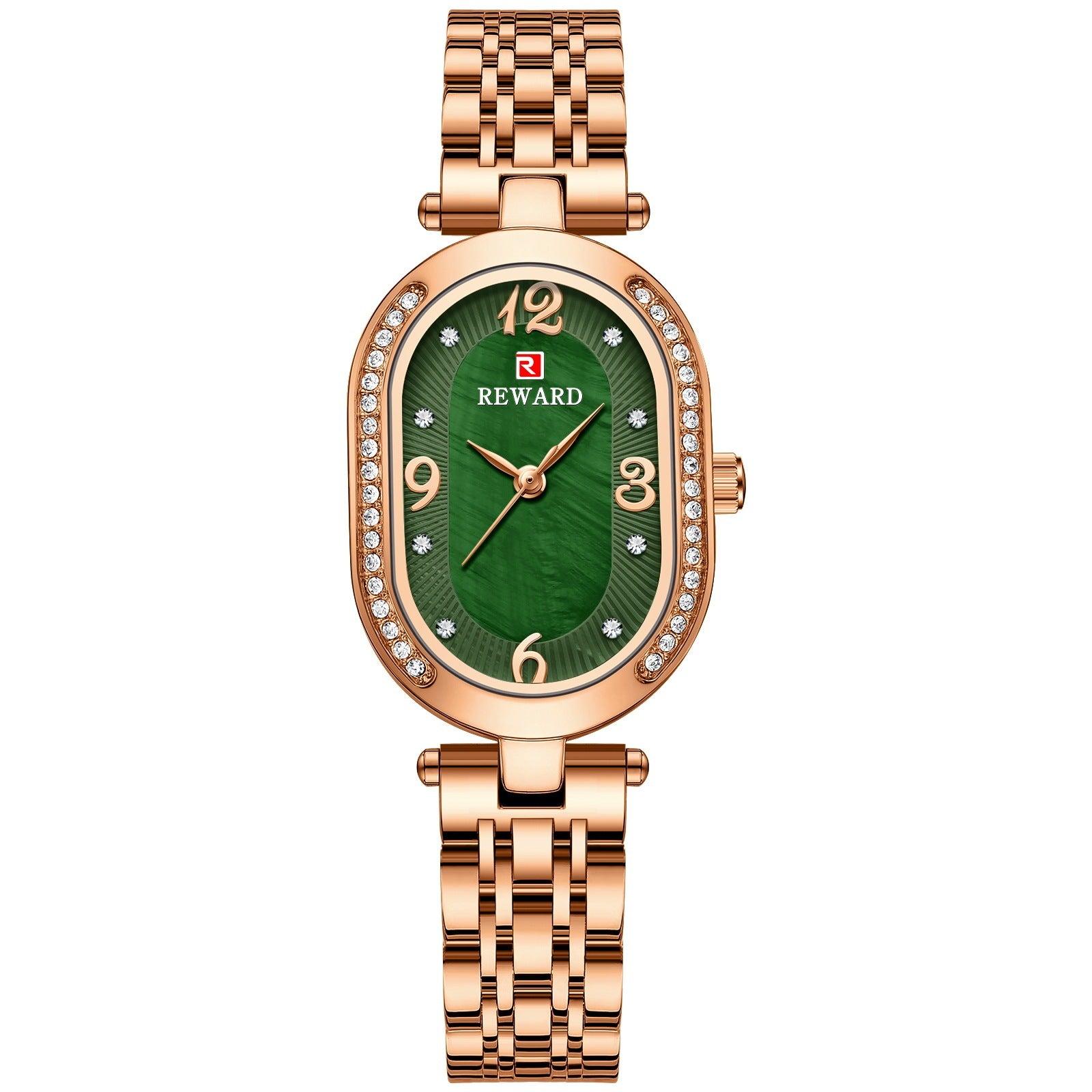 REWARD Women's Luxury Quartz Watch Stainless Steel Band Rhinstone Crafted Waterproof Women Quartz Watch