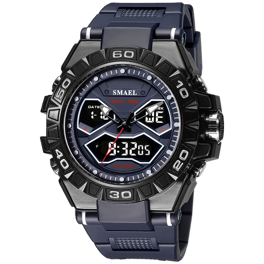 Dubbel display waterdicht lichtgevend quartzhorloge