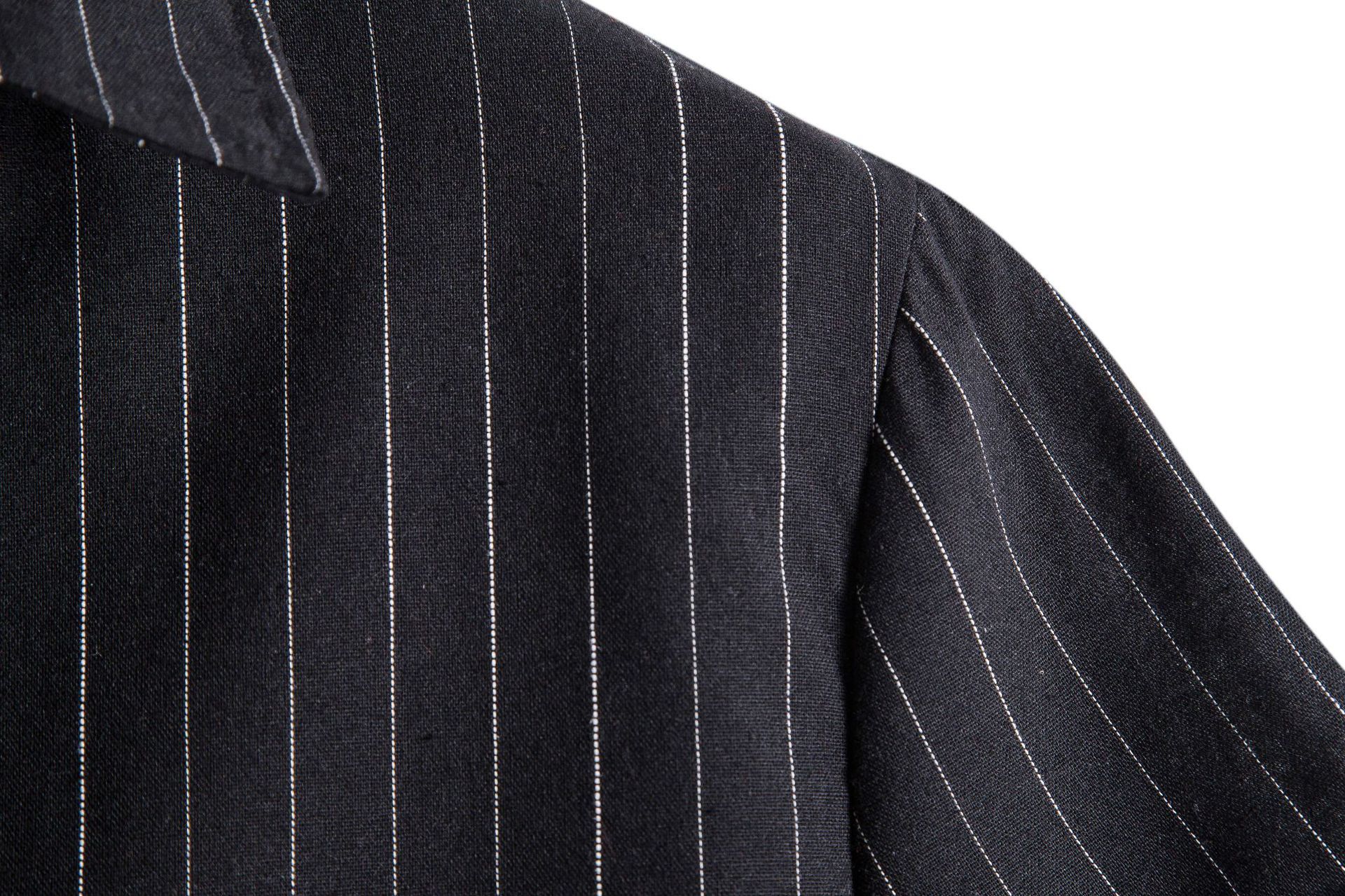 Men's Fashionable Casual Shirt Solid Color Pure Cotton Striped Pattern Short Sleeve Turn-down Collar Fashion Men's Shirt