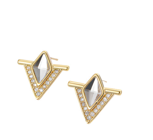 Special-interest Design Geometric Quadrilateral Rhombic Ear Studs