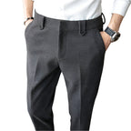 Fashion Slim-fit Thickened Autumn Wool Small Suit Men's Pants