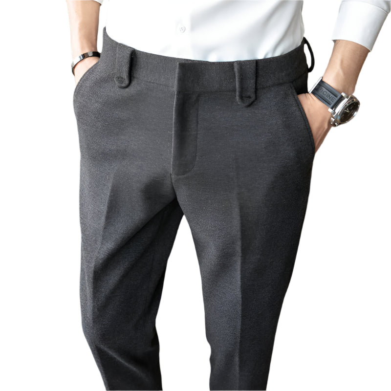 Fashion Slim-fit Thickened Autumn Wool Small Suit Men's Pants