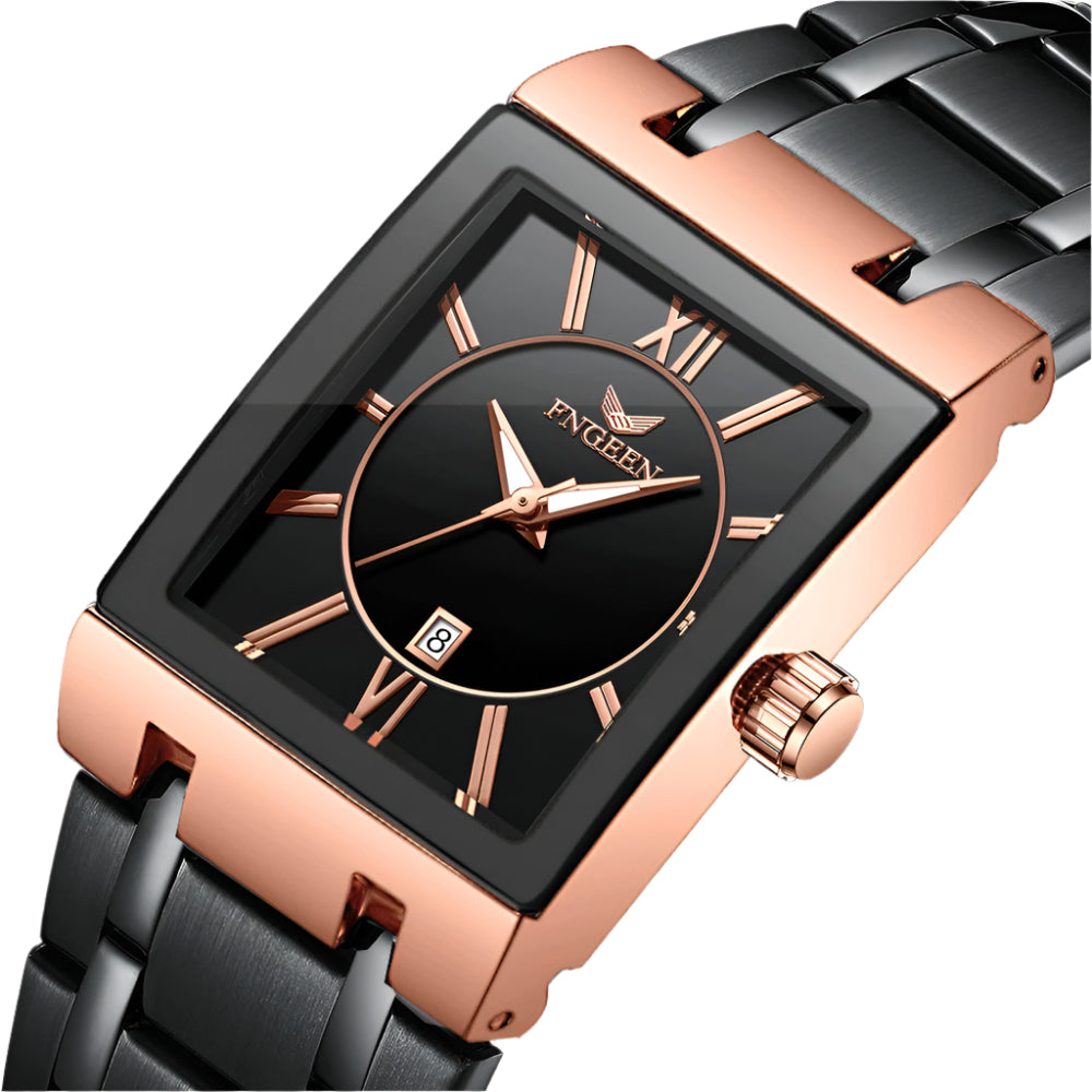 Men's Square Waterproof Band Calendar Quartz Watch