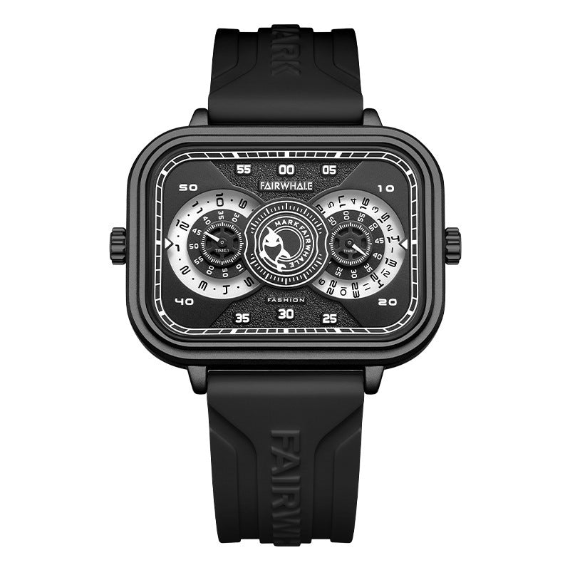 MARK FAIRWHALE Men's Classic Fashion Watch Multi-Functional Double Inserts Waterproof Silicon Band Fashion Watch - Acquisti Online