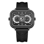 Multifunctioneel herenhorloge met dubbele inzetstukken, waterdicht en lichtgevend
