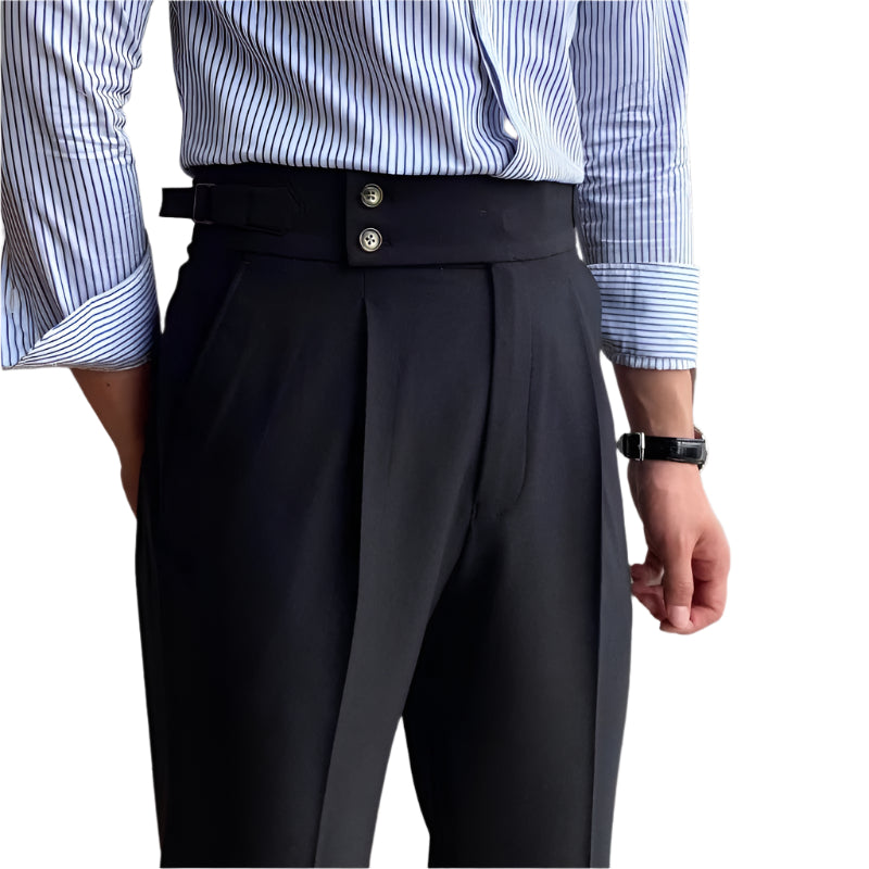 Men's Fashionable Business Casual Formal Pants Solid Color High Waist Straight Men's Business Suit Casual Pants - Acquisti Online