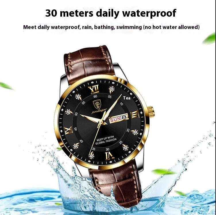 POEDAGAR Men's Watches Top Brand Luxury Leather Wrist Watch Men Sports Quartz Watch Waterproof Male Watch Relogio Masculino Men's Ultra-thin Quartz Watch - Acquisti Online