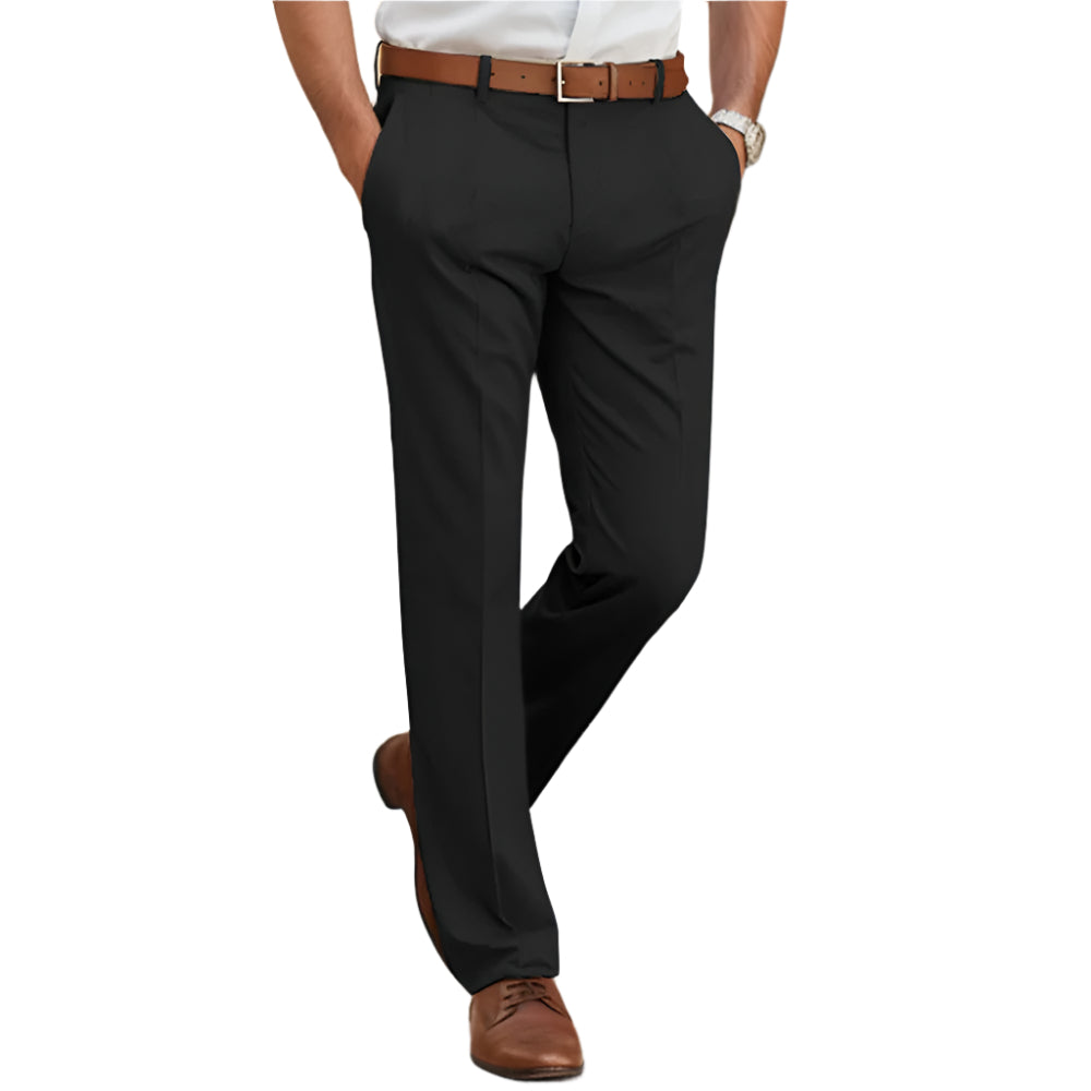 Men's Fashionable Casual Business Formal Pants Straight Checkered Striped Polyester Fiber Men's Formal Casual Pants - Acquisti Online
