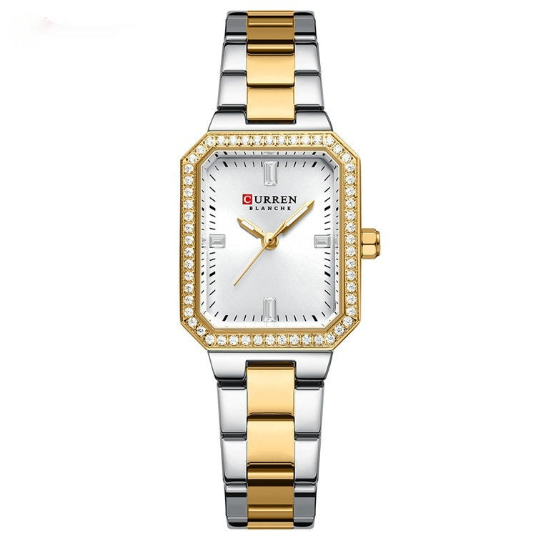 Curren Women's Quartz Wristwatches Stainless Steel Waterproof Luxury Rhinstones Women Automatic Quartz Watches - Acquisti Online
