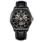 Orologio da polso di lusso da uomo T-WINNER, orologio meccanico automatico impermeabile con cassa scavata